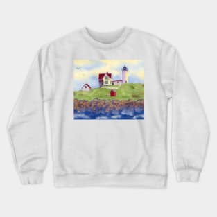 Nubble Lighthouse Cape Neddick York Maine Crewneck Sweatshirt